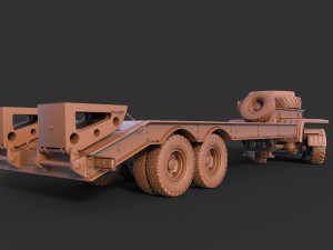 Kamaz 44100 with Trailer Model 3D
