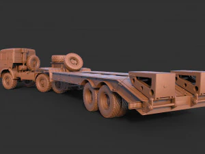 Kamaz 44100 with Trailer 3D Model