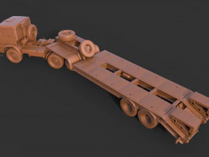 Kamaz 44100 with Trailer 3D Model