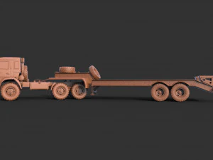 Kamaz 44100 with Trailer 3D Model