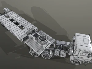 Kamaz 44100 with Trailer 3D Model