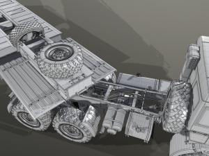 Kamaz 44100 with Trailer Model 3D