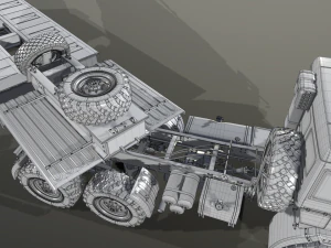 Kamaz 44100 with Trailer 3D Model