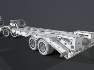Kamaz 44100 with Trailer Model 3D