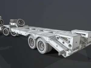 Kamaz 44100 with Trailer 3D Model