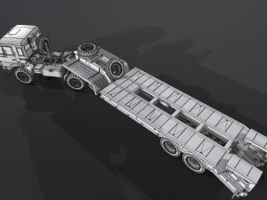 Kamaz 44100 with Trailer 3D Model