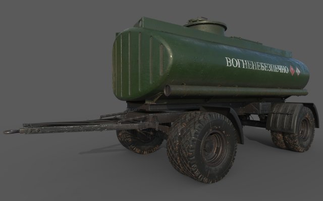 Fuel Trailer 3D Model .c4d .max .obj .3ds .fbx .stl .blend 