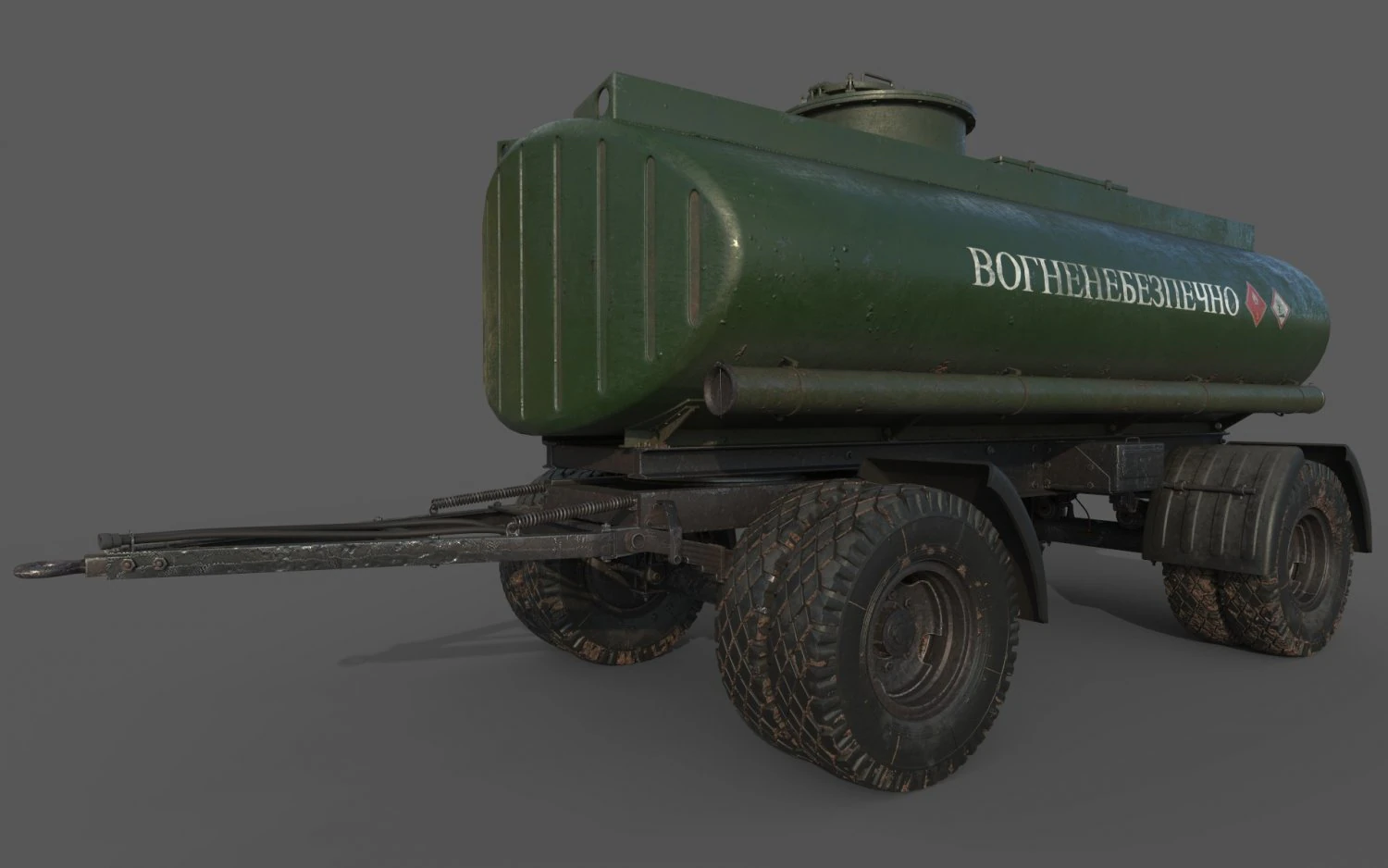 Fuel Trailer 3D Model .c4d .max .obj .3ds .fbx .stl .blend 