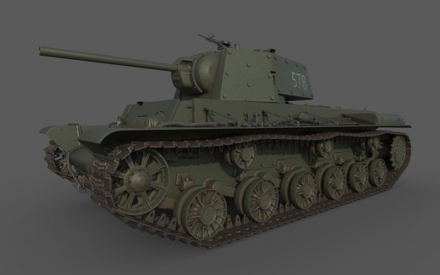 KV 1 with metal screens Model 3D .c4d .max .obj .3ds .fbx .stl .blend