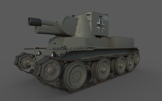 BT 42 Tank 3D मॉडल .c4d .max .obj .3ds .fbx .stl .blend 