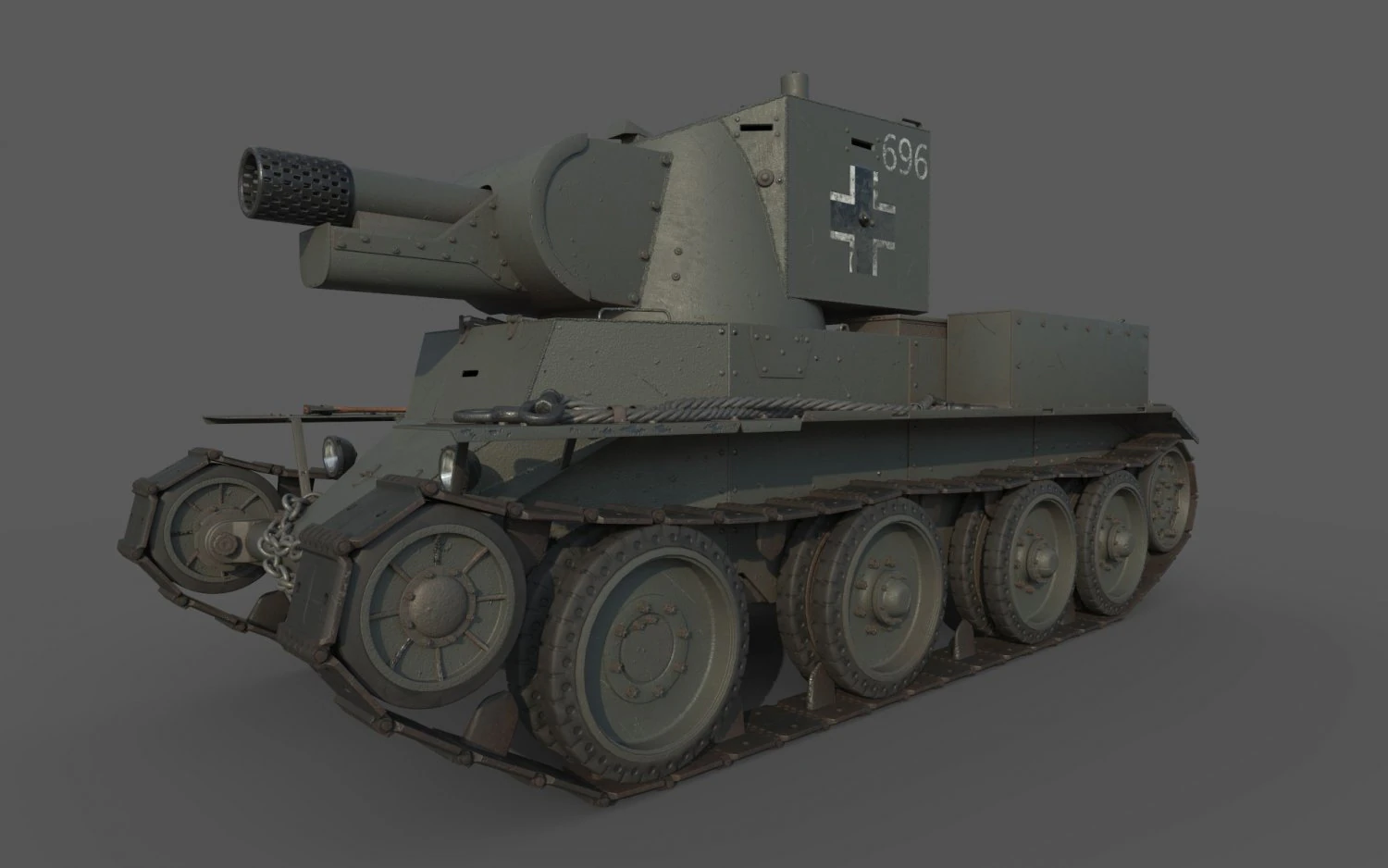 BT 42 Tank 3D Model .c4d .max .obj .3ds .fbx .stl .blend 