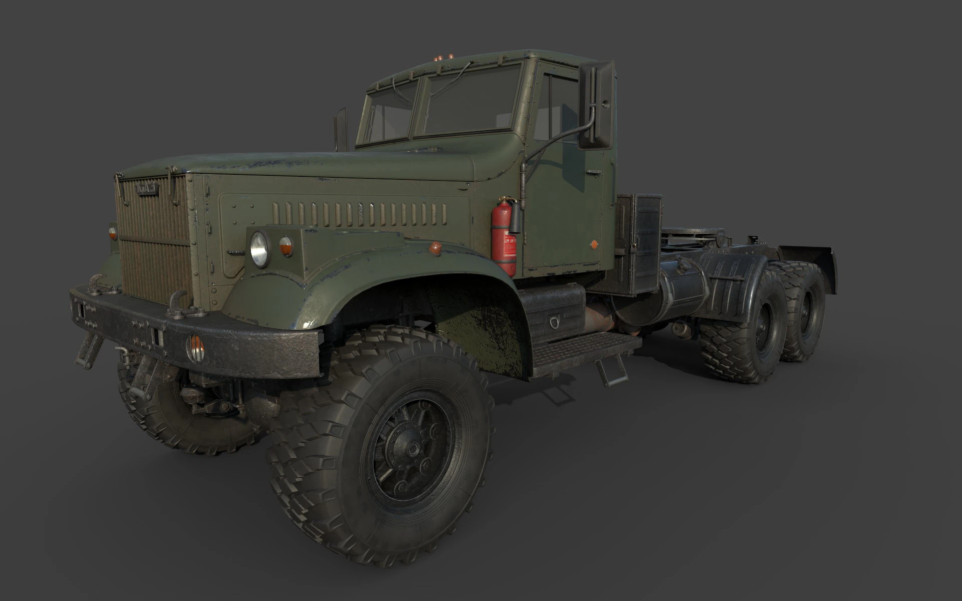 Kraz 255 Truck Tractor 3D Model .c4d .max .obj .3ds .fbx .stl .blend