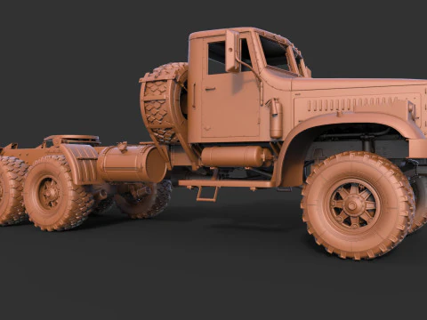 Kraz 255 Truck Tractor 3D Model