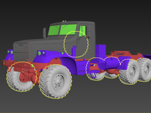 Kraz 255 Truck Tractor 3D Model