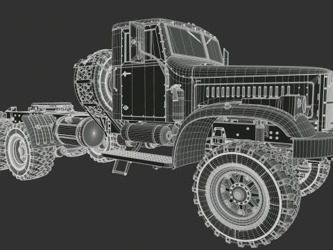 Kraz 255 Truck Tractor 3D Model