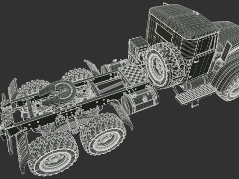 Kraz 255 Truck Tractor 3D Model