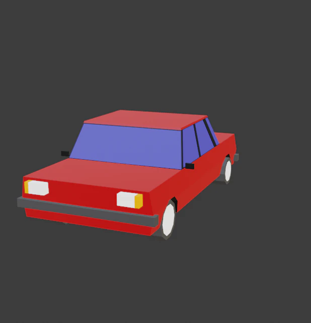 zhiguli red low-poly 3D Model .c4d .max .obj .3ds .fbx .stl .blend