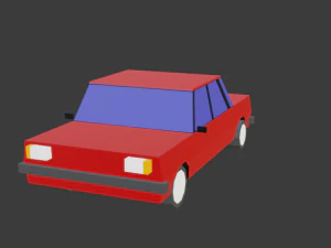 zhiguli czerwony low-poly Model 3D