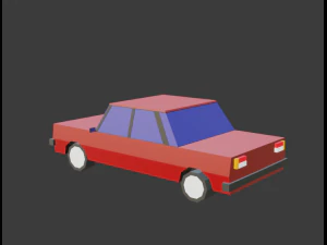 zhiguli red low-poly 3D Model
