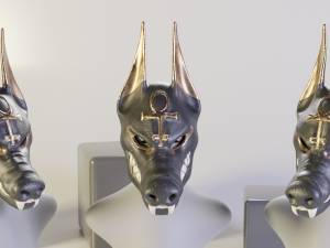stl anubis mask for print low-poly model and textures included 3D Модель