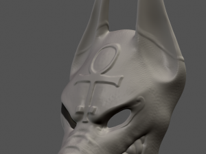 stl anubis mask for print low-poly model and textures included Modèle 3D