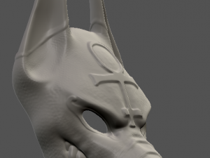 stl anubis mask for print low-poly model and textures included Modèle 3D