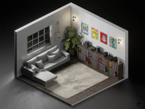 sala dei registri Modello 3D