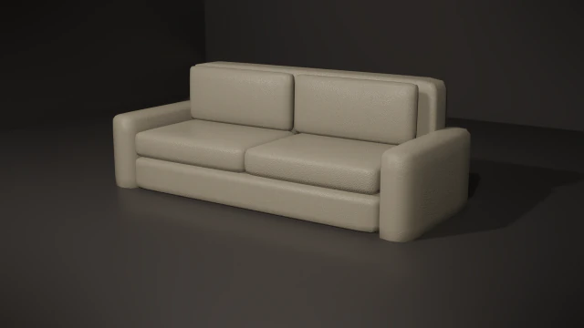 divano bianco con texture in pelle Modello 3D .c4d .max .obj .3ds .fbx .stl .blend 