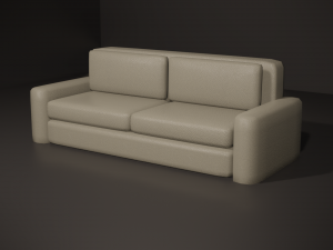 white sofa with leather texture Modelo 3D