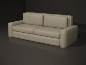 divano bianco con texture in pelle Modello 3D