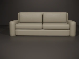divano bianco con texture in pelle Modello 3D