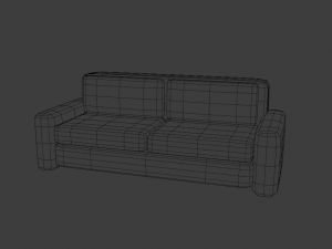 white sofa with leather texture 3Dモデル