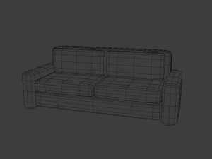 divano bianco con texture in pelle Modello 3D