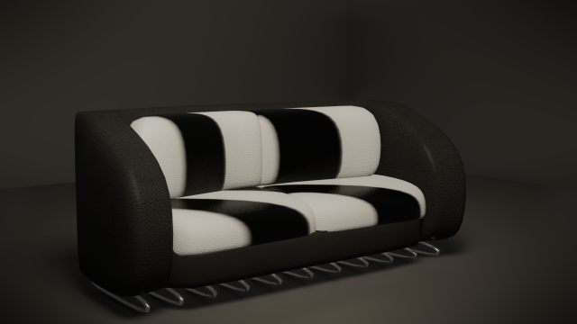 black and white lowpoly sofa 3D-Modell .c4d .max .obj .3ds .fbx .stl .blend 