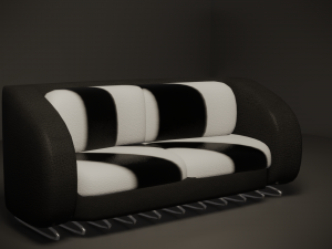 black and white lowpoly sofa Modelo 3D