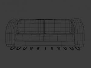 black and white lowpoly sofa 3D-Modell