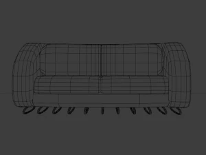black and white lowpoly sofa 3D Model