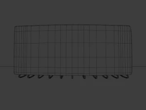 black and white lowpoly sofa 3D Model