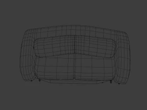 black and white lowpoly sofa 3D Model