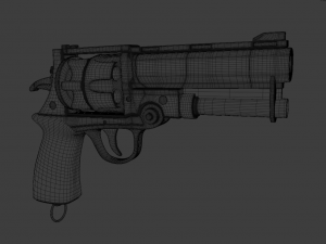black and gold revolver 3D Модель