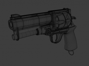black and gold revolver 3D Модель