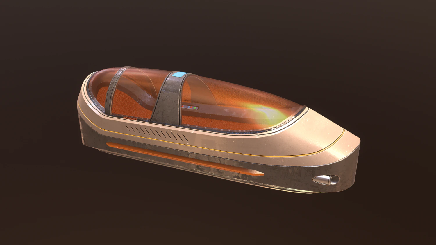 sci fi escape pod low-poly 3D Model .c4d .max .obj .3ds .fbx .stl .blend 