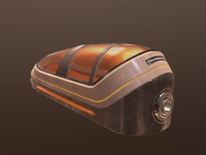 sci fi escape pod low-poly 3D Model
