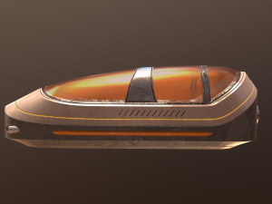 sci fi escape pod low-poly 3D Model