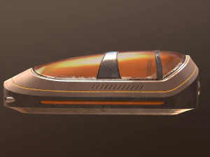 sci fi escape pod low-poly 3D Model