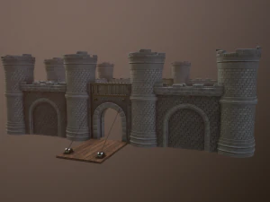 castle walls low-poly 3D Model