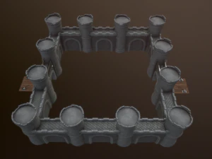 castle walls low-poly 3D Model