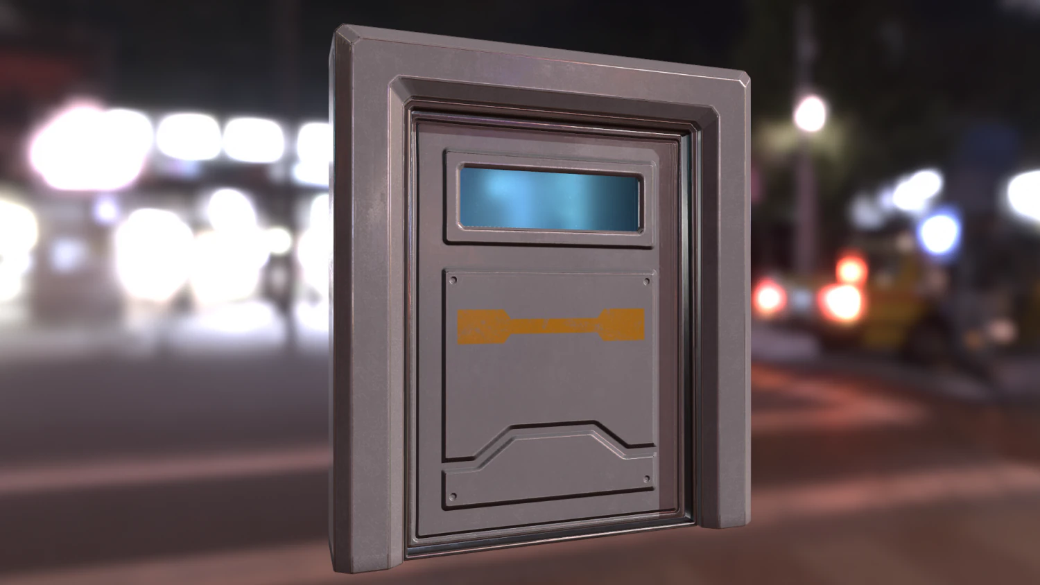 sci fi door low-poly 3D Model .c4d .max .obj .3ds .fbx .stl .blend 