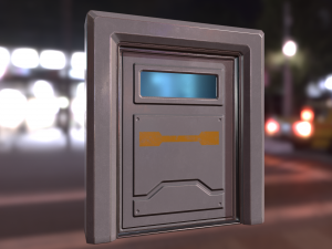 sci fi door low-poly 3D Model