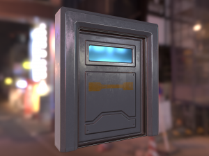 sci fi door low-poly Modèle 3D